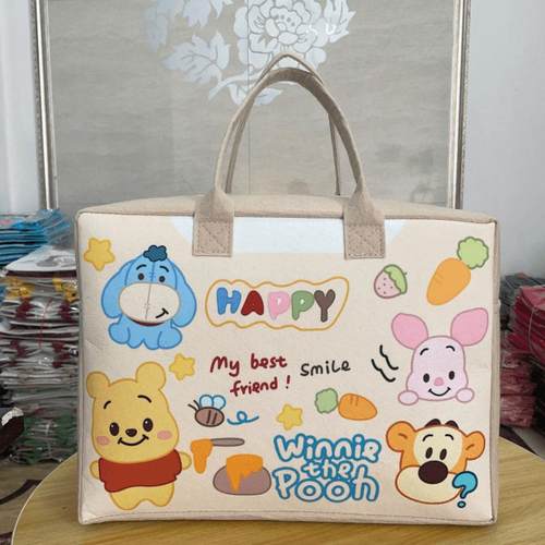 新品ins高颜值毛毡卡通旅行包大