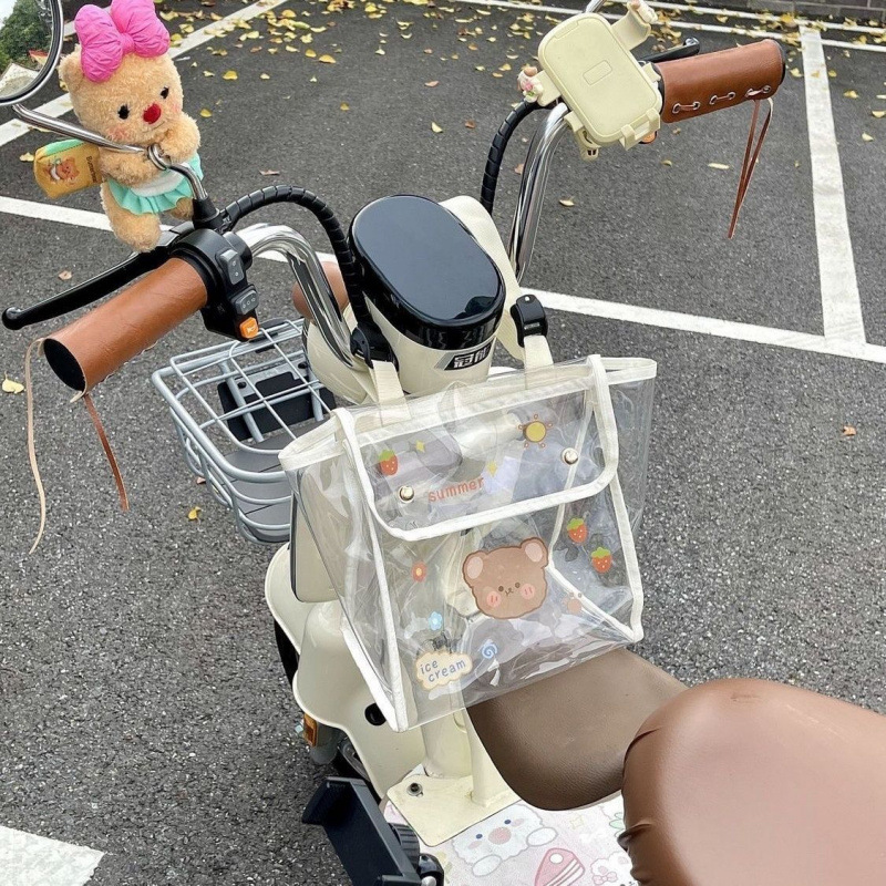 电动车挂包前置通用收纳袋电动车自行车手机防水可视充电器雨衣