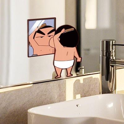 蜡笔小新卧室镜子装饰贴纸卫生间