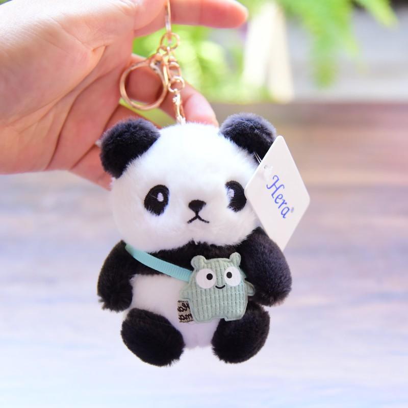 超萌卡通熊猫可爱挂件小公仔钥匙扣书包包挂饰情侣毛绒玩具大熊猫