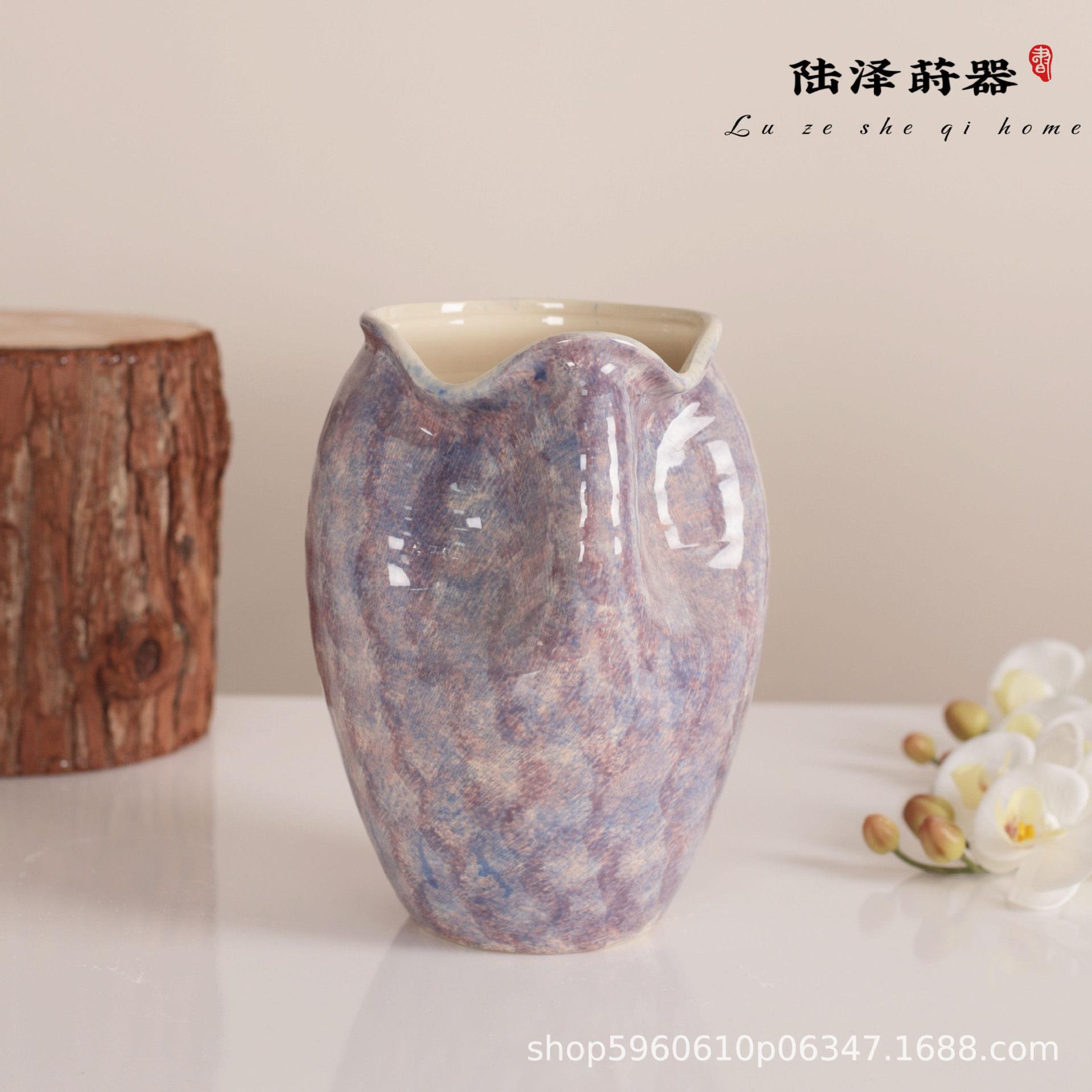 现简约轻奢级感荷叶边陶瓷花盆家用栀子花流泉枫客厅摆件装饰