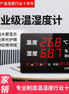乐享温度湿度计表工业LED数显示仪器大屏高精度冷库室内探头LX912