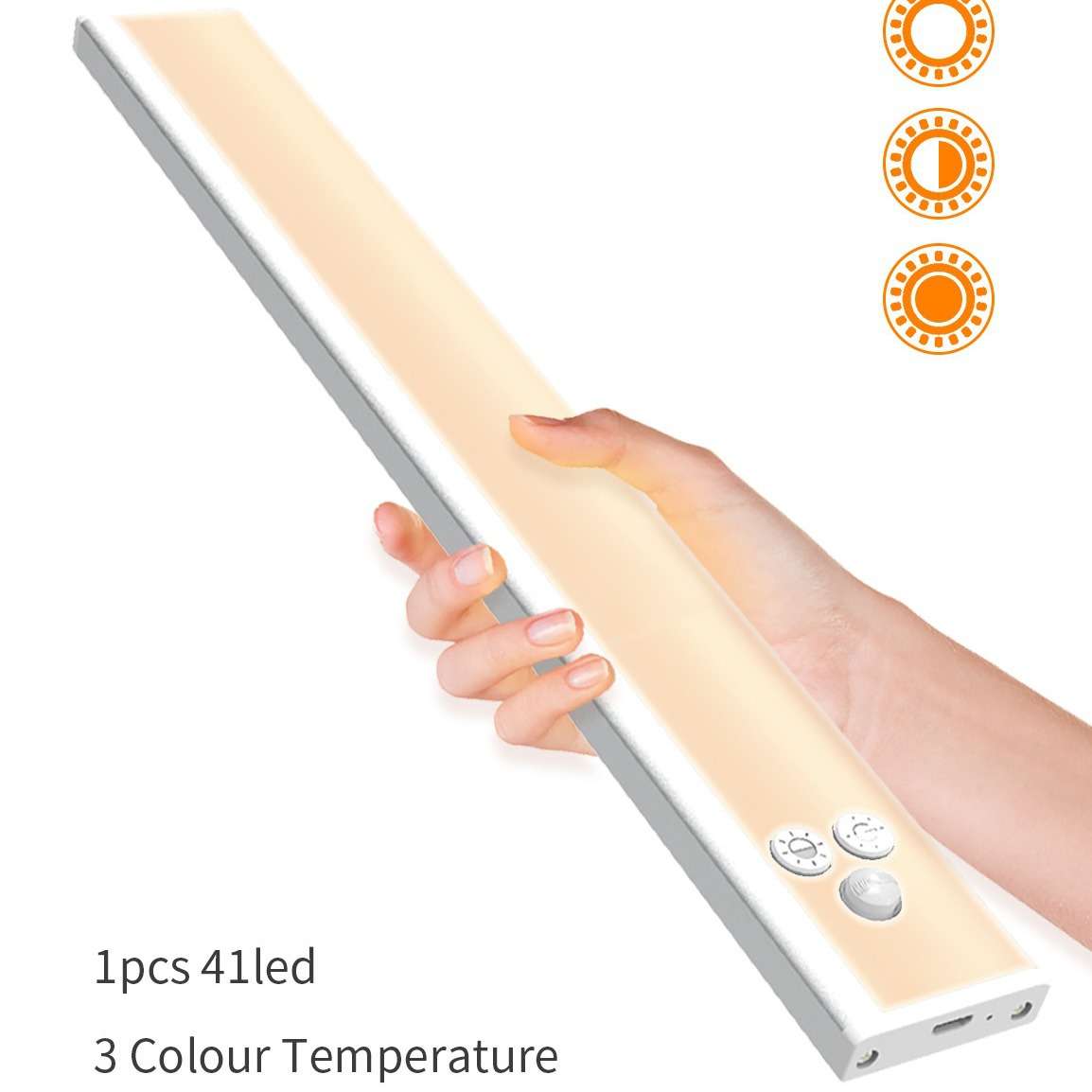 智能家居热销爆款usb充电无线橱柜灯led三色轻薄人体感应灯