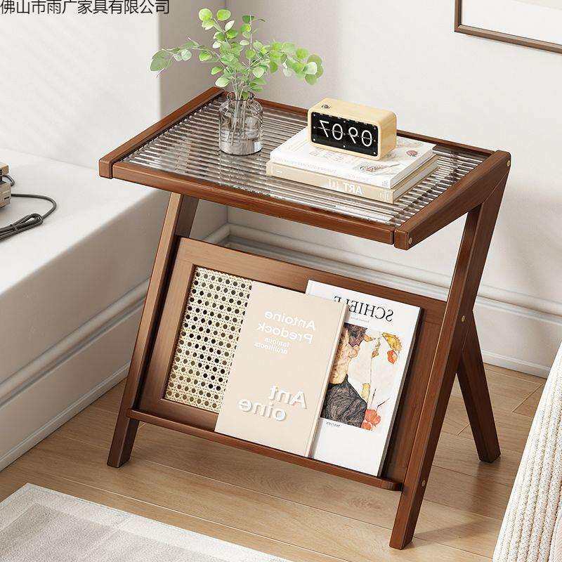 新式移动茶几边几床头桌子沙发边柜玻璃小茶几方茶桌日式角几迷你