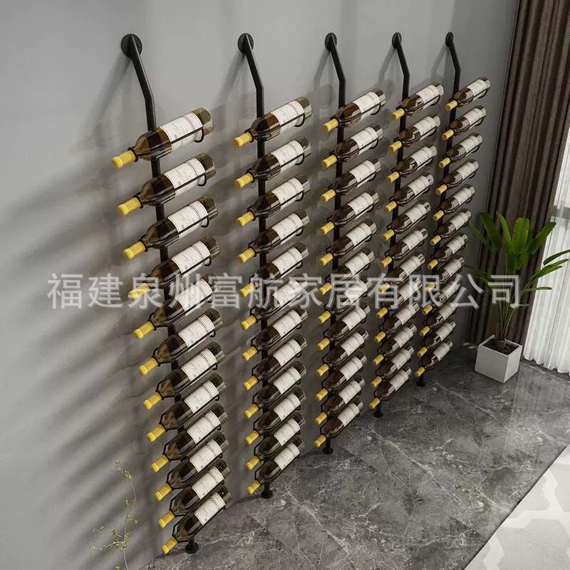红酒储藏架壁挂式上墙酒架酒吧落地式红酒展示架铁艺工艺品出口