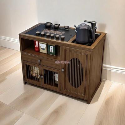 移动茶桌茶台家用实木小茶车客厅泡茶几茶具套装全自动烧水壶一体