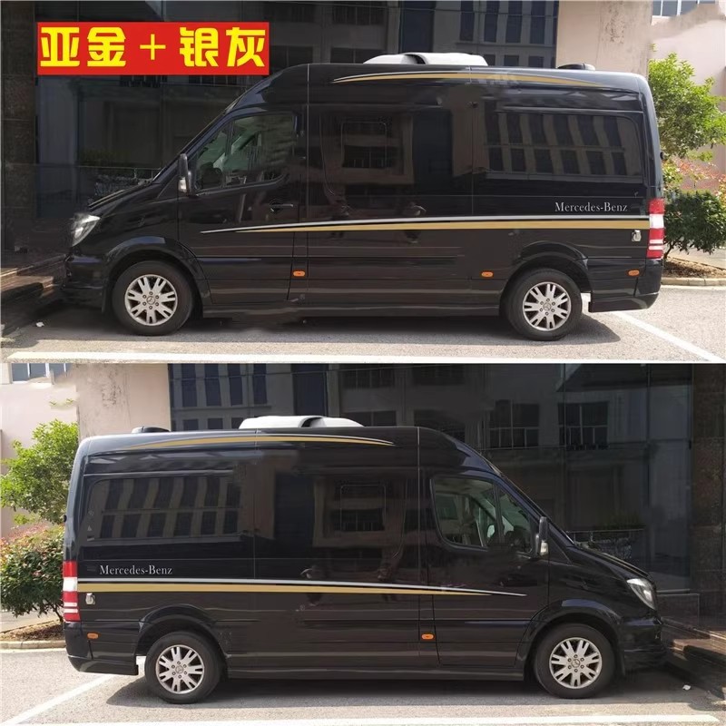 适用于奔驰斯宾特车贴拉花凌特车身贴纸中欧房车改装饰车身彩条
