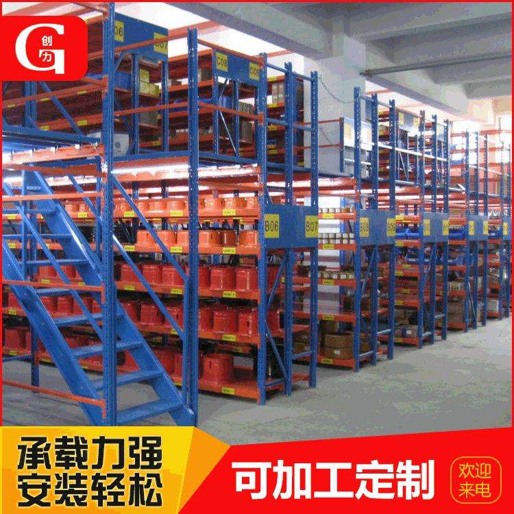 可拆卸阁楼式货架搭建办公室阁楼组合货架重量型钢结构货架仓库