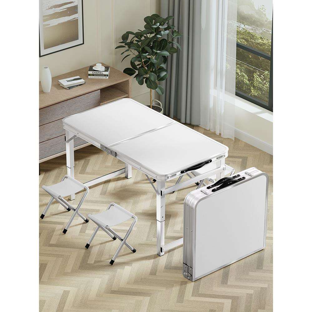 折叠桌家用简易摆摊桌子户外夜市地摊桌便携式伸缩手提露营餐桌椅