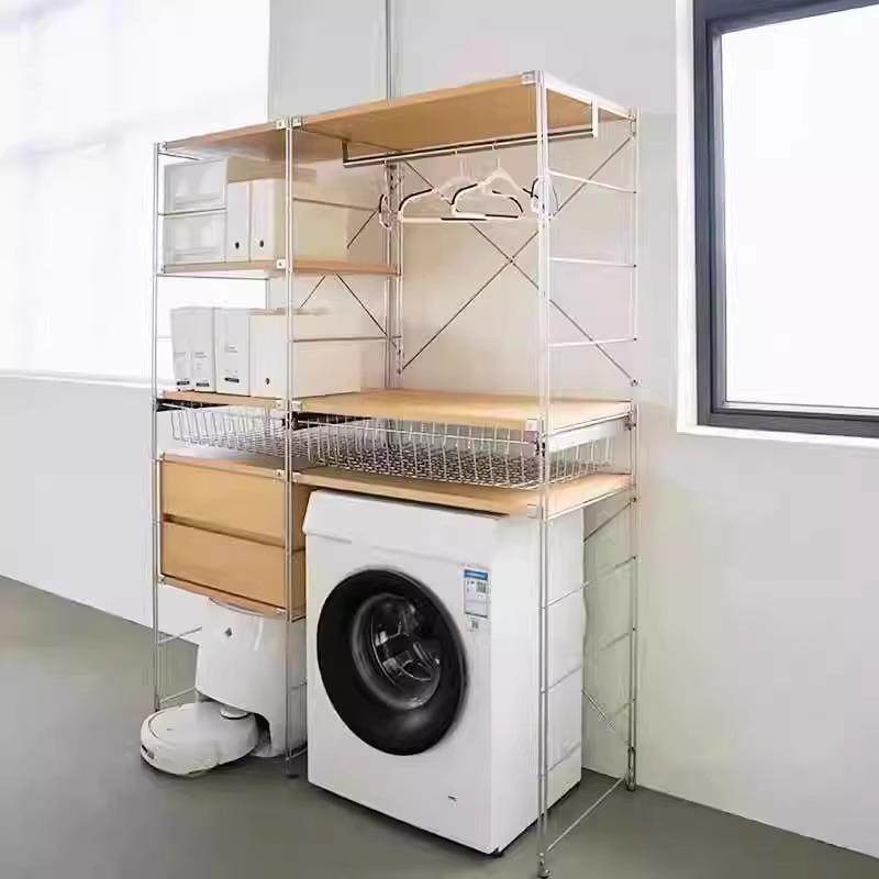 洗衣机架置物架家用落地收纳架扫地机器人猫砂盆猫爬下空式高脚架
