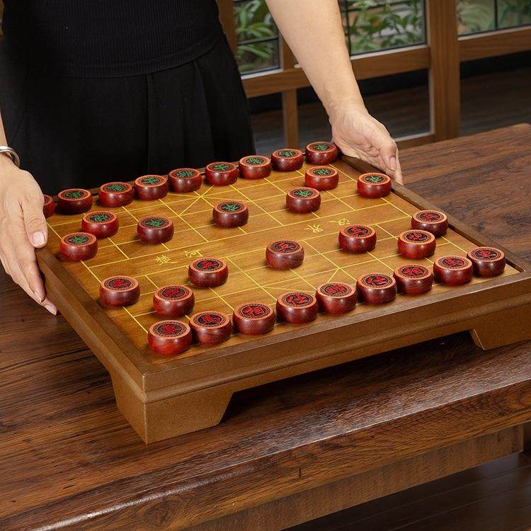 象棋中国象棋围棋二合一棋盘实木两用棋桌棋墩五子棋儿童成人套装
