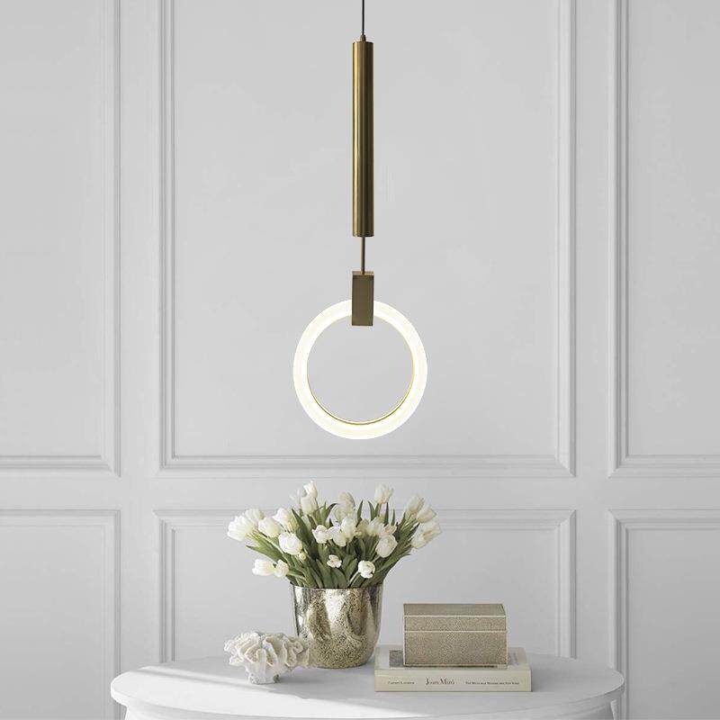 现代简约客厅大气极简单头圆环亚克力灯轻奢餐厅卧室床头LED壁灯