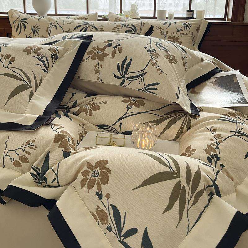 轻奢高密200支纯棉磨毛四件套A类母婴级加厚床单被套高档床上用品