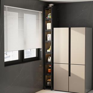 加高20公分夹缝极窄置物架厨房落地多层多功能小缝隙带门收纳柜子