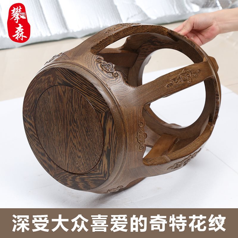 墩椅紫檀刺猬古筝中式仿古子实鼓凳矮凳圆凳黑胡桃沙发新木客厅
