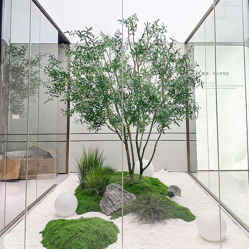 仿真橄榄树大型落地仿生绿植室内外景观装饰橱窗造景假树北欧植物