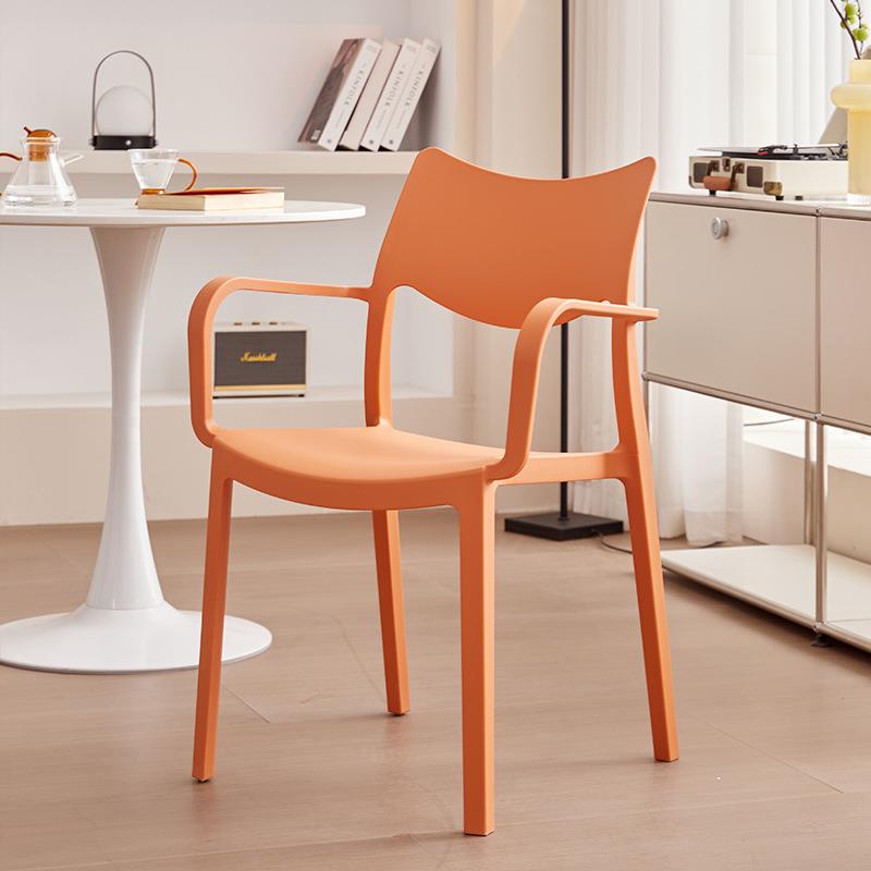 塑料餐椅简约家用椅子靠背凳子可叠放椅奶茶店桌椅餐饮商用扶手椅
