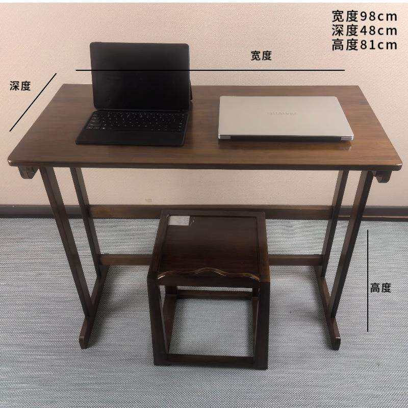 全实木双人电脑桌台式办公桌子家用轻奢学习工作台长条书桌学习桌