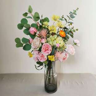 清新粉色系手札花束大花束仿真花束假花婚礼新品M385