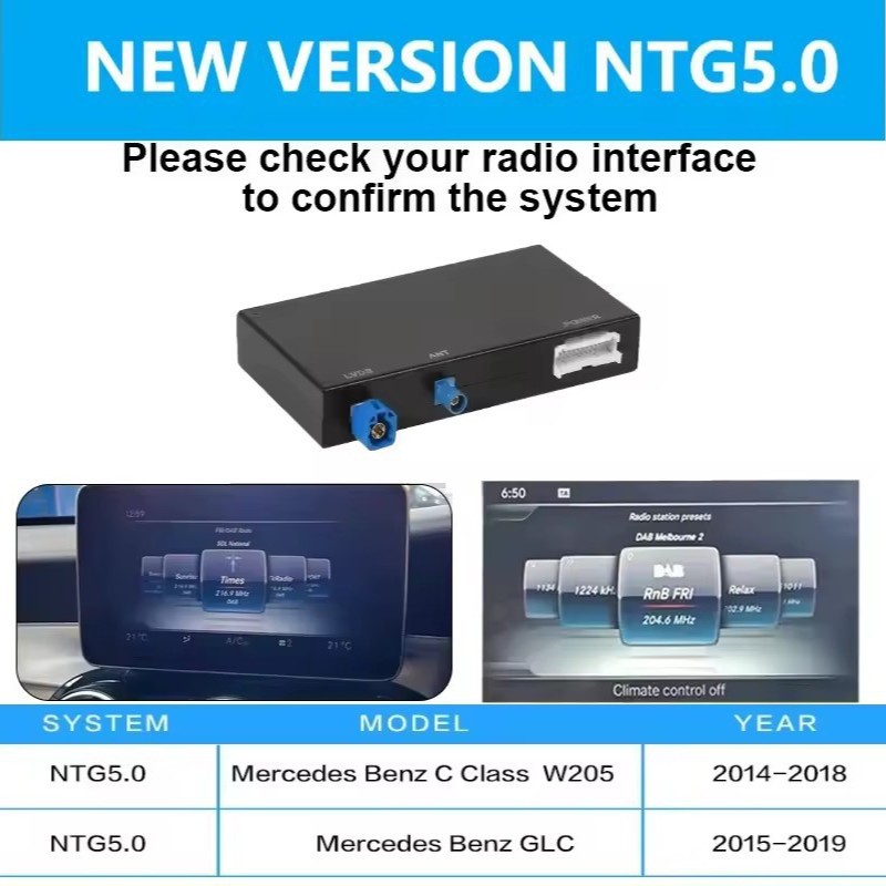 适用于奔驰NTG4.5 4.7 NTG5.0系统无线carplay Android auto 解码