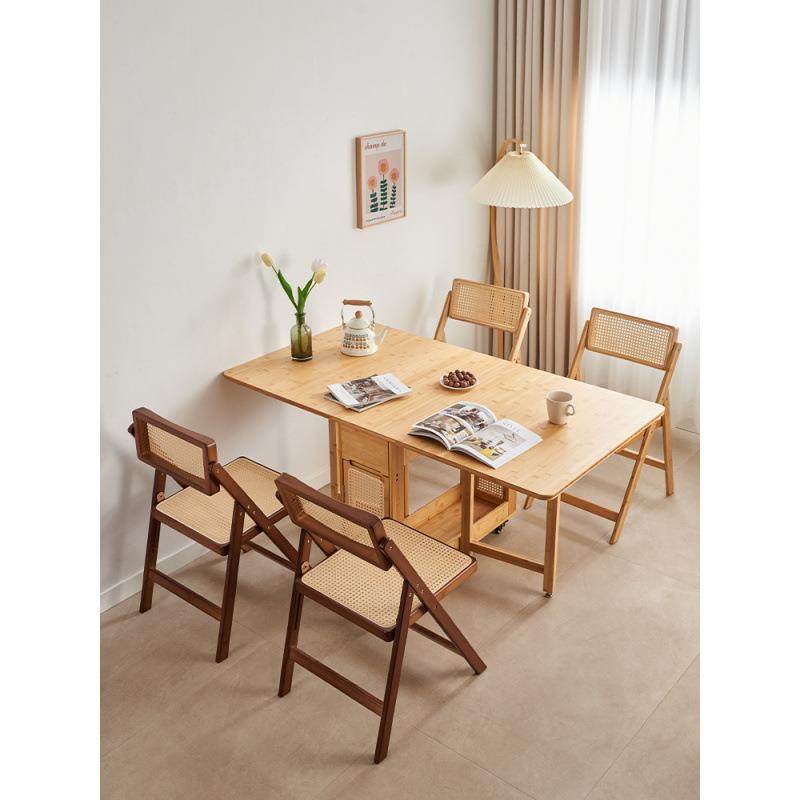 实木折叠餐桌家用小户型藤编方形伸缩餐桌子日式现代简约桌椅组合,智能设备,其他智能设备,淘宝优惠券,粉丝福利购,淘宝优惠卷