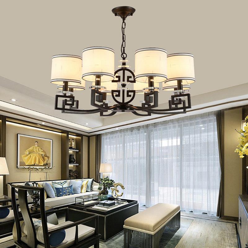 新中式吊灯客厅灯简约现代大气家用中国风卧室灯书房餐厅灯饰灯具