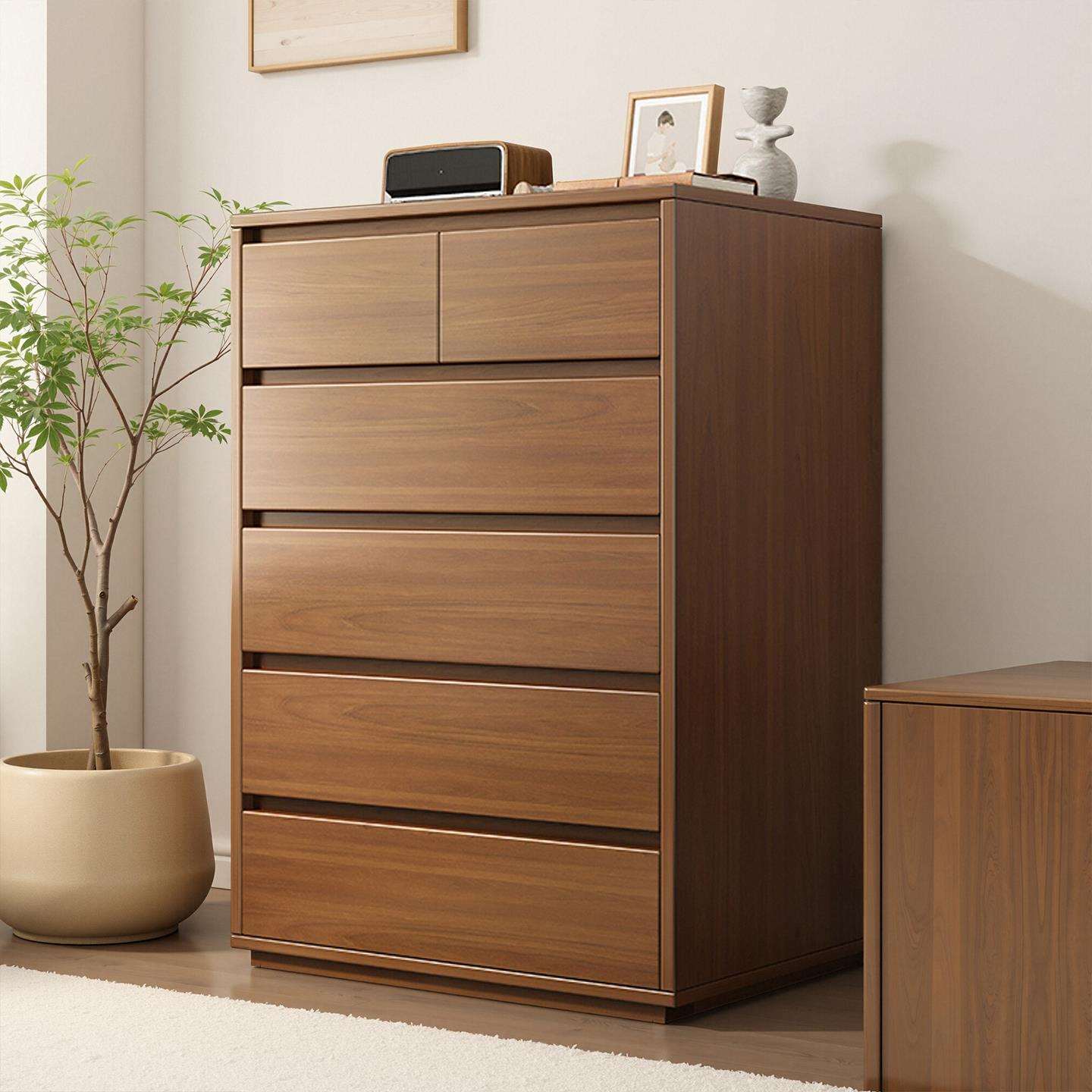 实木斗柜储物柜客厅靠墙抽屉柜子简约现代收纳柜卧室床尾柜五斗柜