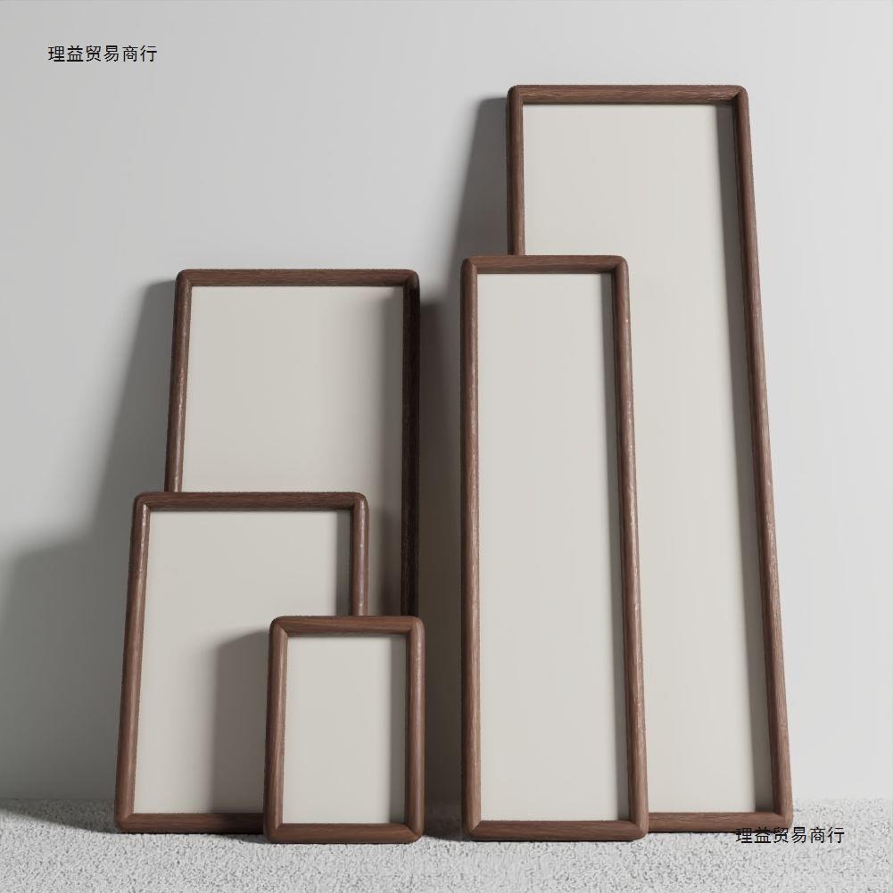 长方形木蜡油长条榫卯国画进口画框实木相框环保相框高级黑