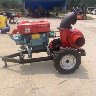 25马力柴油8寸混流泵电启动操作简单移动款防汛排涝水泵自吸泵