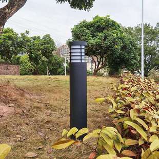 Led户外防水圆柱草坪灯别墅庭院草地灯接电小区照明路灯高压低压