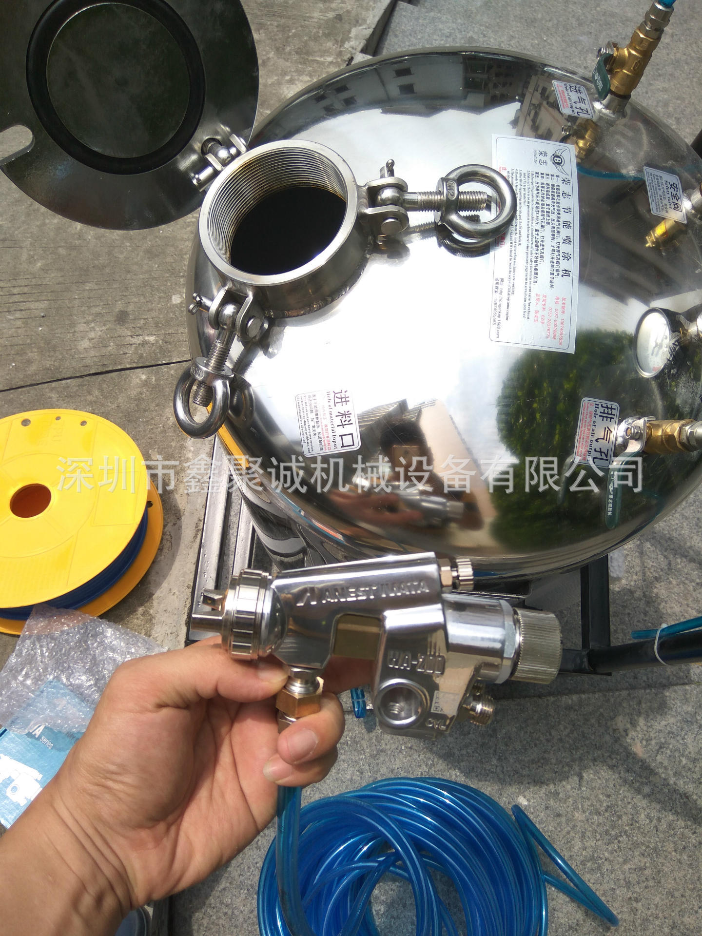 80升不锈钢下排式喷胶机压力桶
