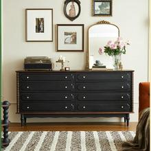 法式实木斗柜家用小户型玄关储物柜卧室复古床尾收纳置物抽屉柜