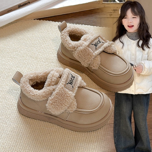 子儿童二棉鞋 棉鞋 秋冬新款 加绒雪地靴魔术贴保暖勃肯鞋 冬季 女童鞋