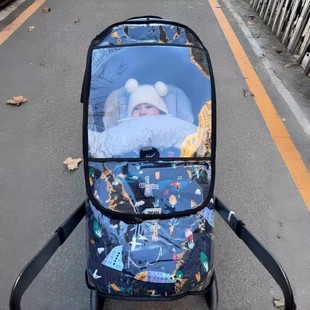 宝宝推车防风罩冬婴儿车挡风雨罩透明通用保暖罩 东北遛娃神器