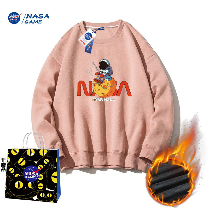 2025圆领连帽加绒卫衣男女潮牌宽松百搭简约秋冬季情侣上衣