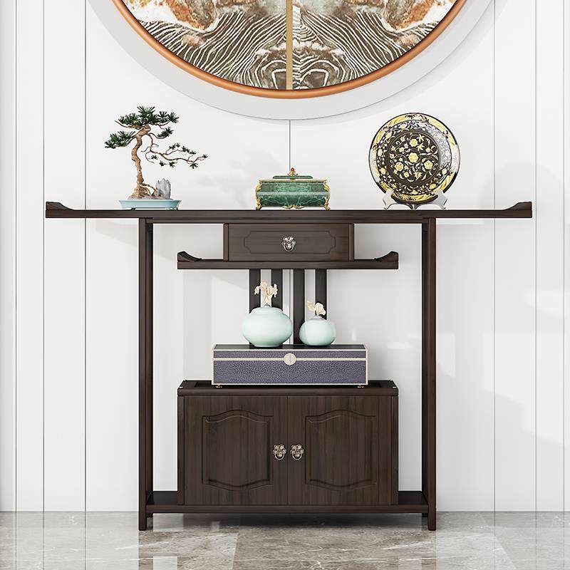 新中式玄关台禅意门厅玄关供桌现代简约客厅条案端景台玄关柜窄款