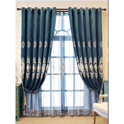 欧式窗帘遮光布斯堪的纳维亚简约雪尼尔新风格卧室客厅高端大气成