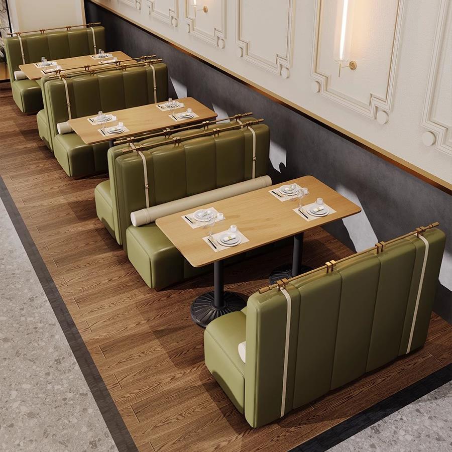 定制餐饮桌椅组奶茶甜品店布艺海绵简约轻奢时尚餐厅沙发座椅卡座