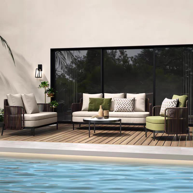 户外阳台藤椅休闲民宿花园酒店露台样品屋展示中心单人设计师庭院