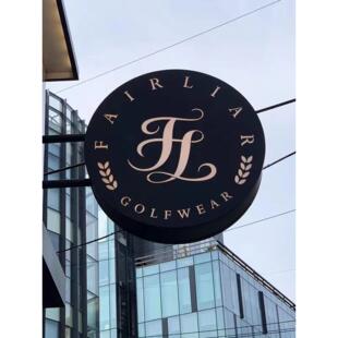 圆形灯箱广告牌定制侧挂铁艺圆灯牌挂墙式发光侧招牌门头双面户外