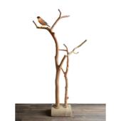 干树枝 饰 双生树站立鸟站立原木剥皮衣架地板站立衣架客厅创意装