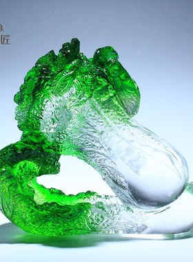 琉璃翡翠玉白菜摆件招财百财如意客厅高端家居水晶装饰发财工艺品