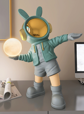 创意宇航兔摆件个性太空人现代桌面实用玄关电视柜客厅家居装饰品