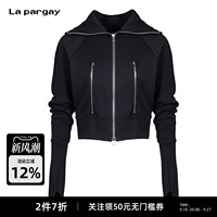 Lapargay 辣妹机能短外套 大翻领双开链 指洞加长袖身 L72101204C