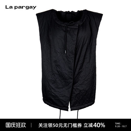 Lapargay圆领抽绳肌理感马甲
