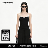Lapargay 桃心领收腰吊带背心 撞色包边设计 贴合身形 L72200114C