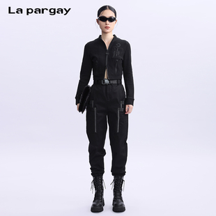 修身 小外套工装 女时尚 Pargay 两件套 套装 纳帕佳短款 时尚 休闲裤