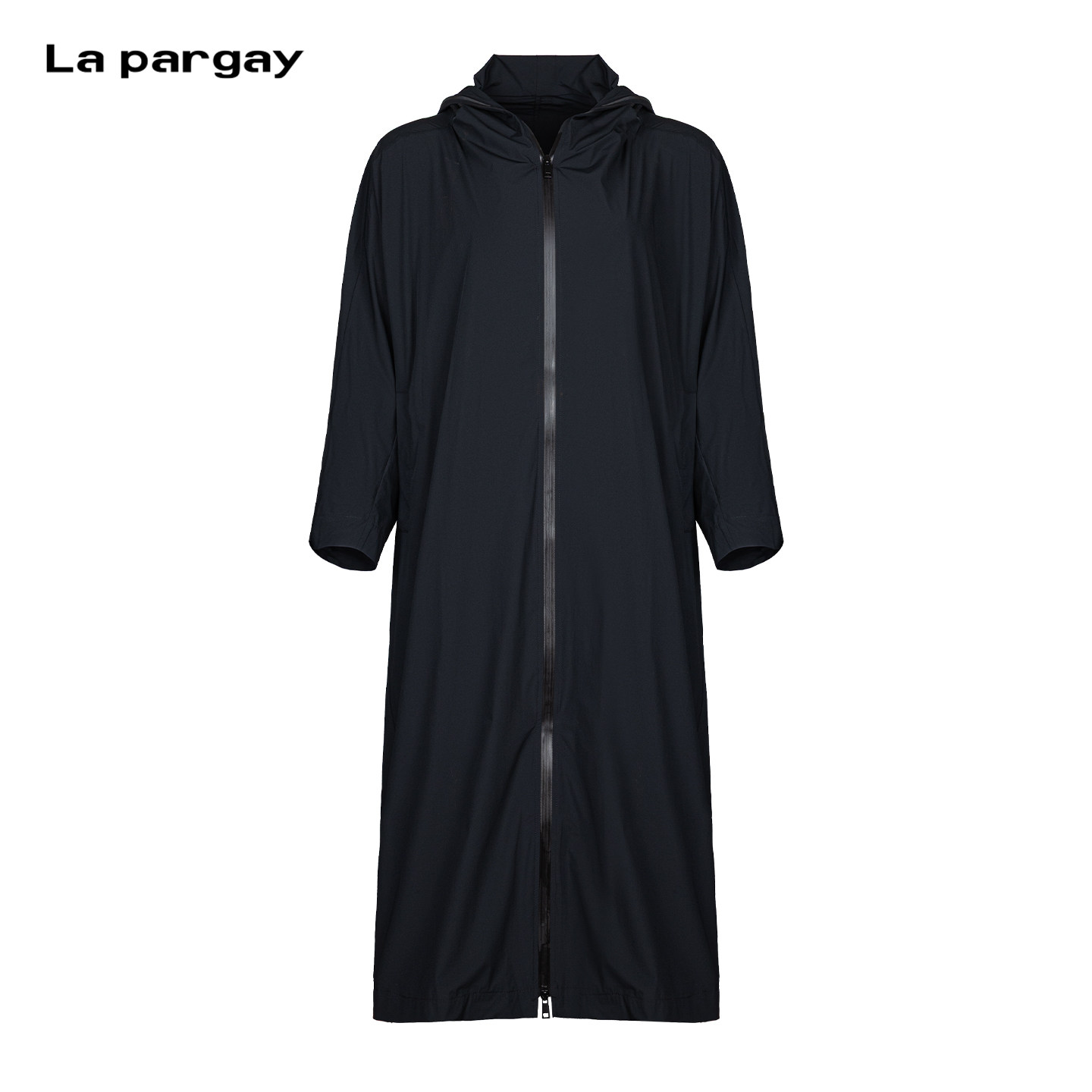 Lapargay连帽全拉链长款风衣