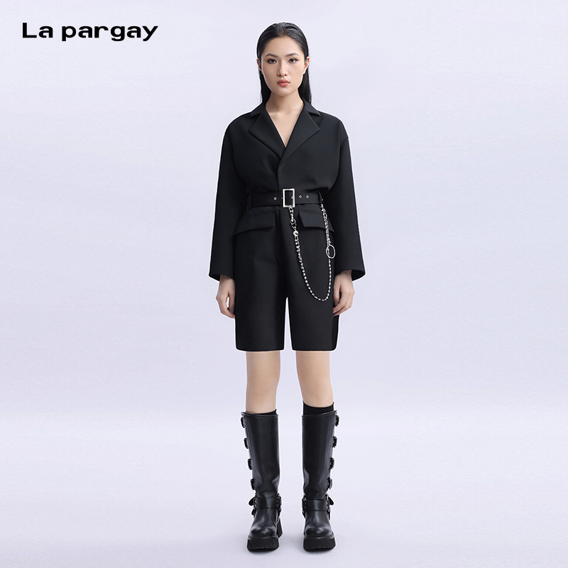 La Pargay/纳帕佳个性时尚连体裤2025春季新款高腰连衣裤潮牌女裤