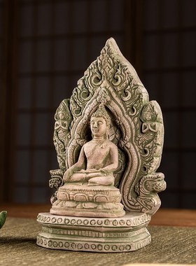 极速泰国工艺品砂岩佛像摆件家居客厅办公室乔迁创意礼Y品茶道禅